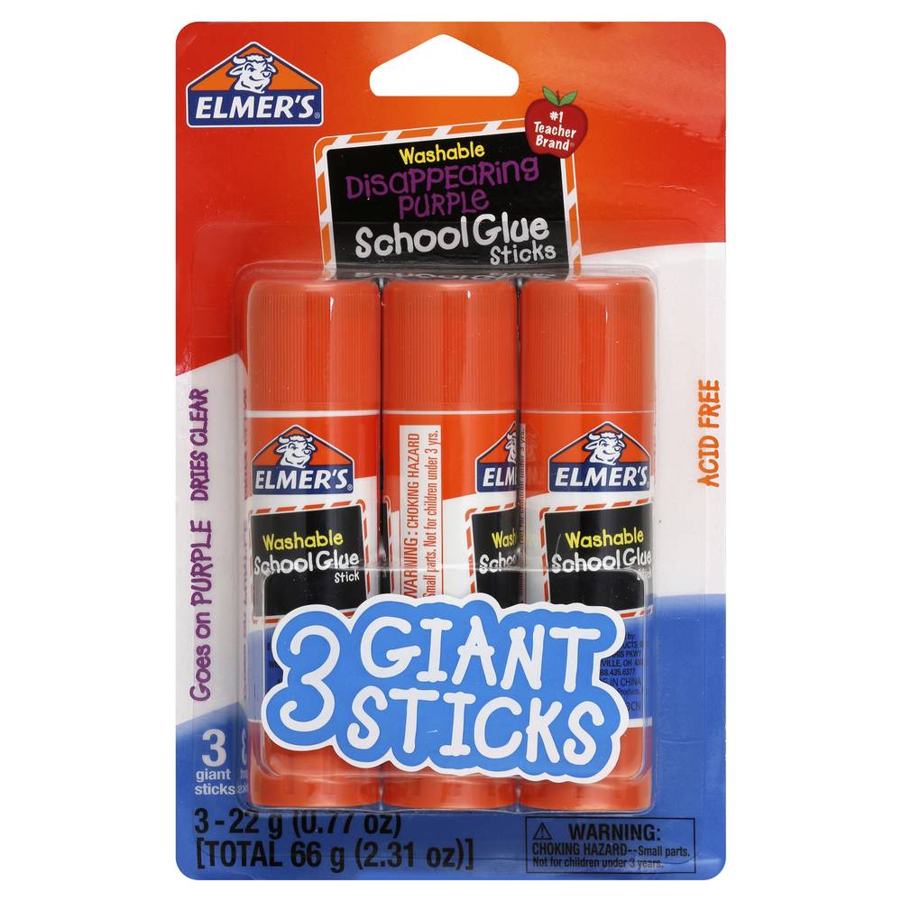 Elmer's Disappearing Purple Giant Glue Sticks