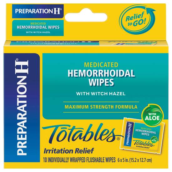 Preparation H Totables Medicated Hemorrhoid Wipes (10 wipes)