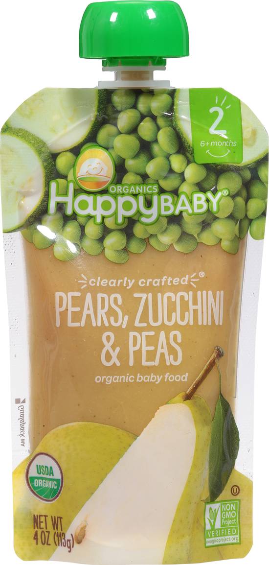 Happy Baby Organic Baby Food Stage 2 (pears, zucchini & peas)