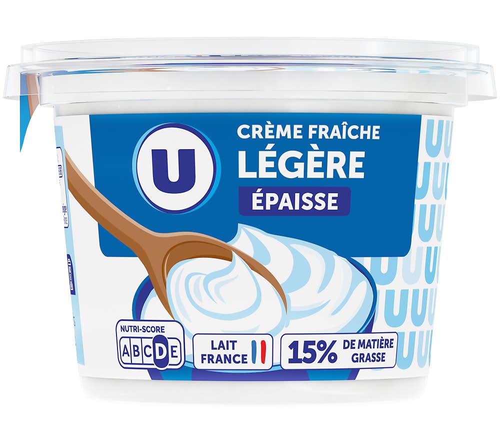 Les Produits U - Crème fraîche épaisse légère (190g)