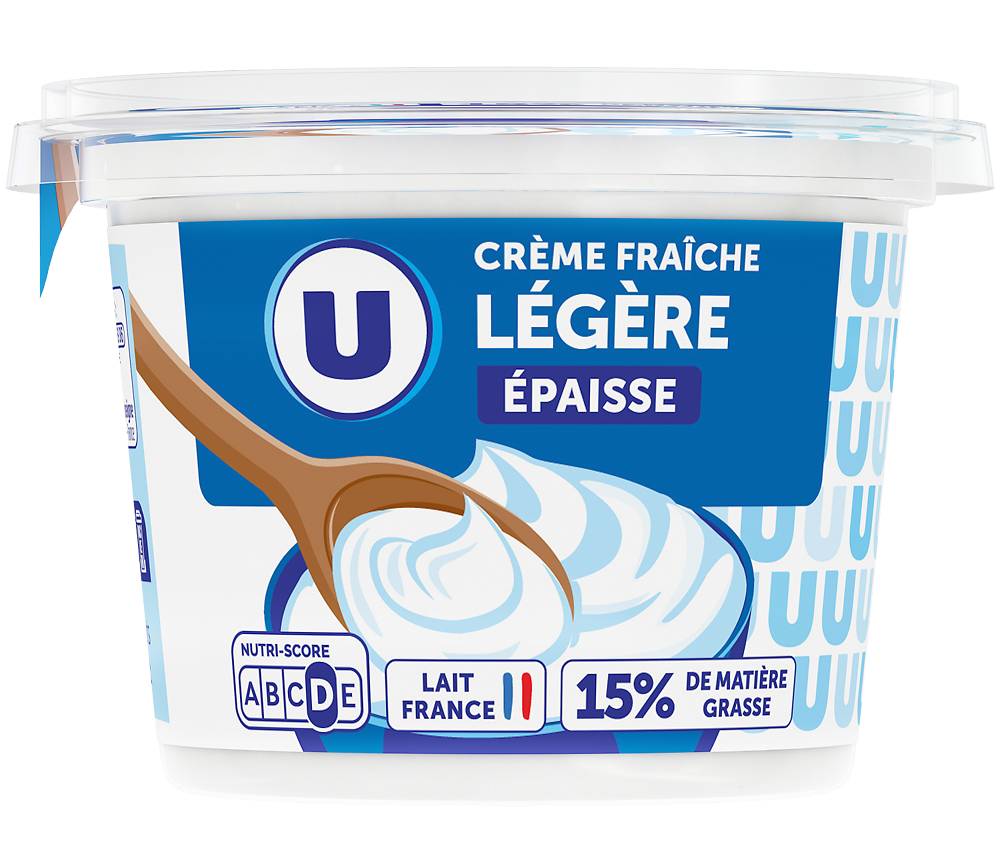 Les Produits U - Crème fraîche épaisse légère (190g)