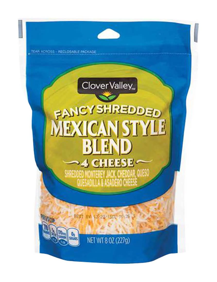 Clover Valley Fancy Shredded Mexican Style Blend 4 Cheese (8 oz)