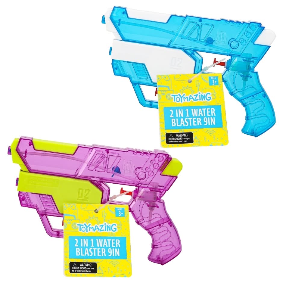 Toymazing 2 In 1 Water Blasters Age 3+, 9 in (2 pack)