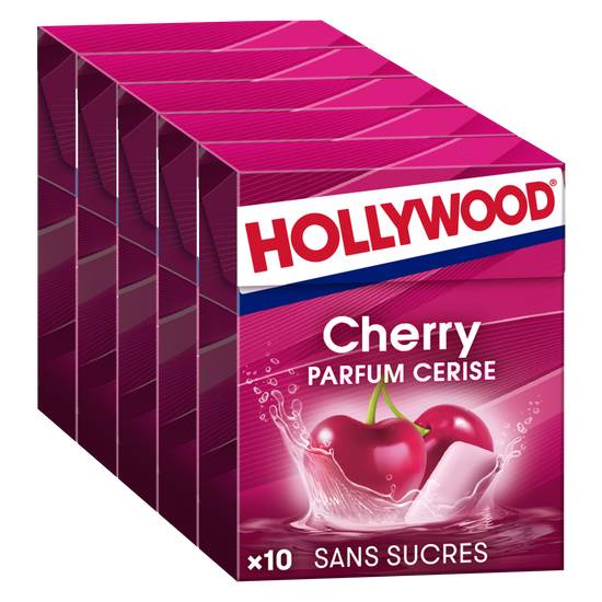 Hollywood - Chewing gum parfum cerise sans sucres (50 pièces)