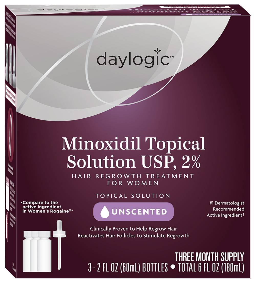 Daylogic 2% Minoxidil Topical Solution For Women (6 fl oz, 3 ct)