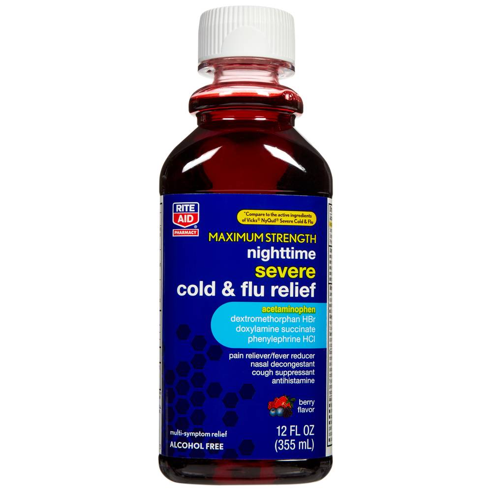 Rite Aid Maximum Strength Nighttime Serve Cold & Flu Relief (berry)