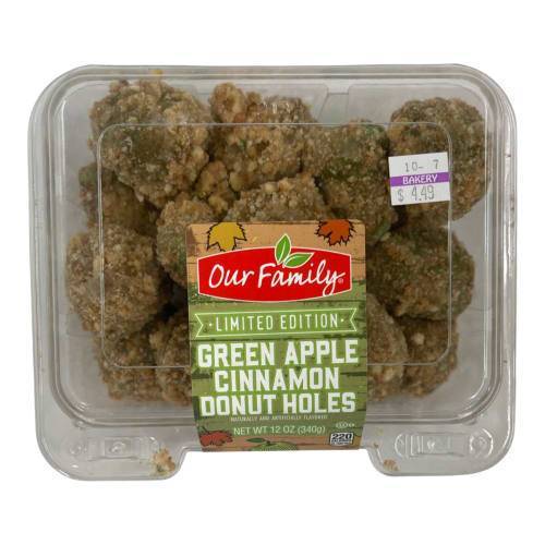 Our Family Limited Edition Green Apple Cinnamon Donut Holes (12 oz)