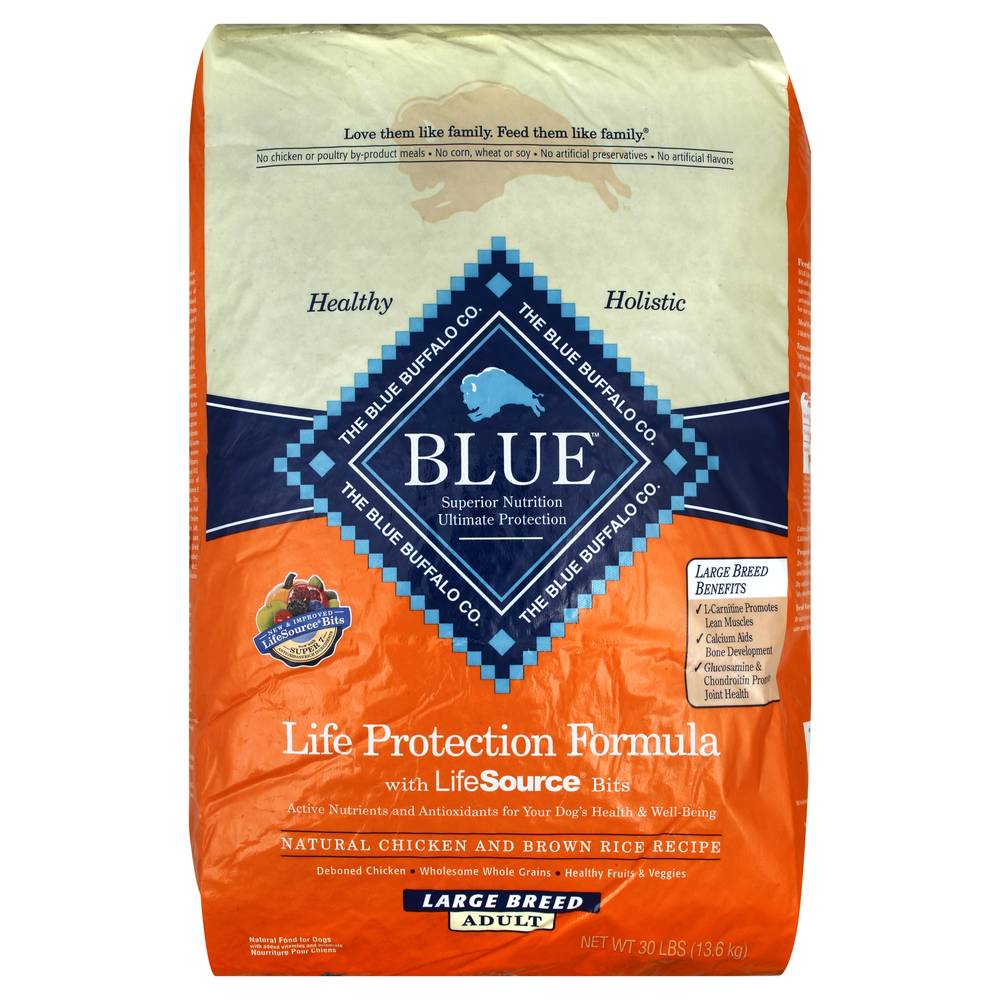 Blue Buffalo Chicken and Brown Rice Breed Food For Dogs (30 lbs)