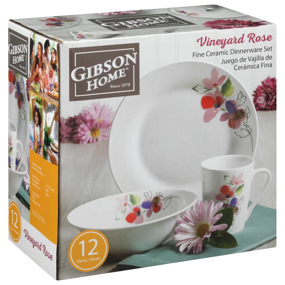 Gibson Home Vineyard Rose Dinnerware Set