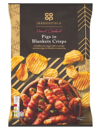 Co-op Irresistible Hand Cooked Pigs in Blankets Crisps (150g)