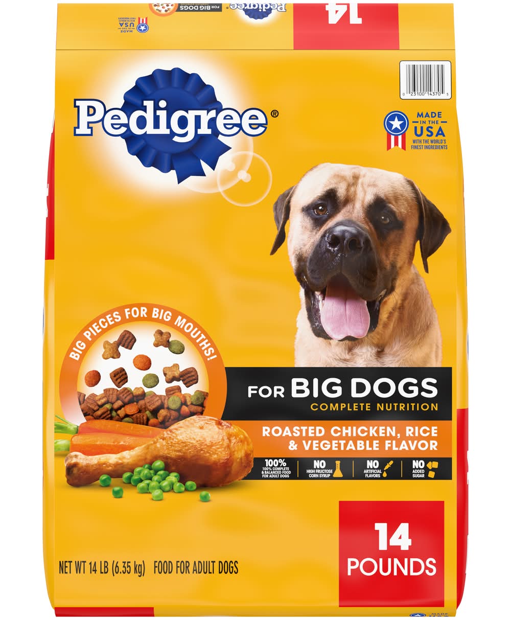 Pedigree Complete Nutrition Dry Food For Big Dogs, Roasted Chicken - Rice - Vegetable (14 lbs)