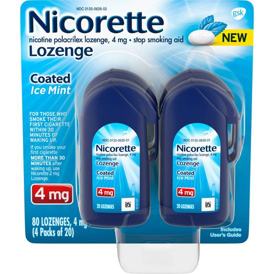 Nicorette Coated Nicotine Lozenge, Ice Mint, 4mg - 80 ct