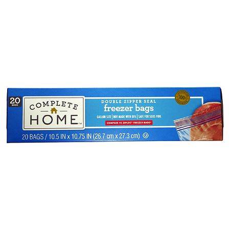 Complete Home Zipper Freezer Bags Gallon (20 ct)