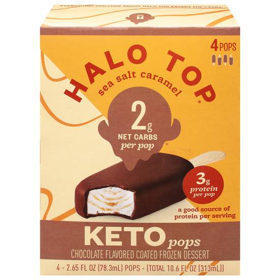 Halo Top Keto Sea Salt Caramel Chocolate Flavored Pops (4 ct)