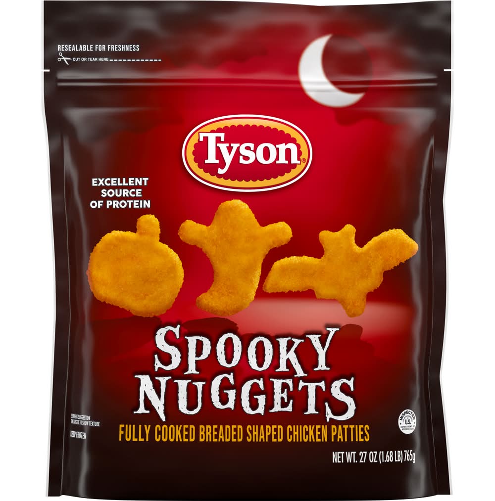 Tyson Spooky Nuggets, Fully Cooked, Breaded Shaped Chicken Patties (27 oz)