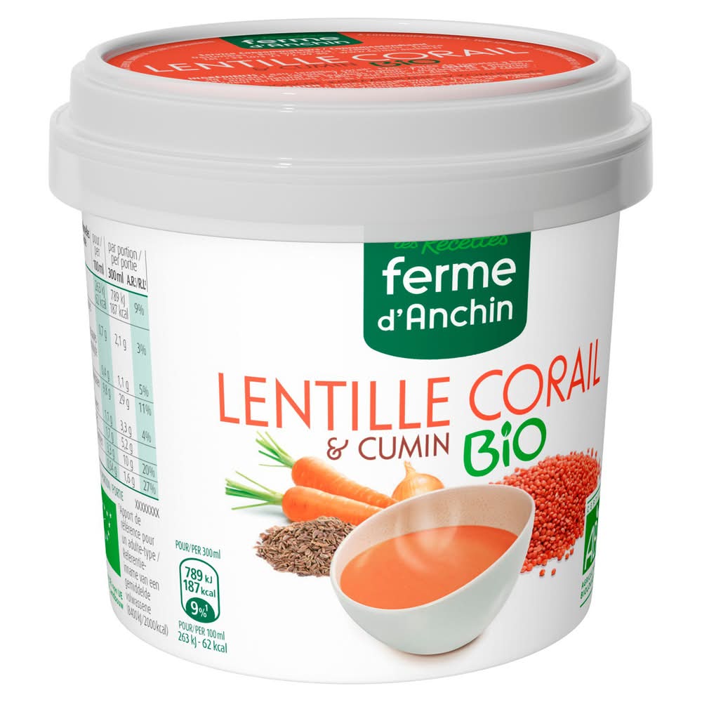 Les Recettes Ferme d'Anchin - Soupe lent corail & cum bio (300ml)