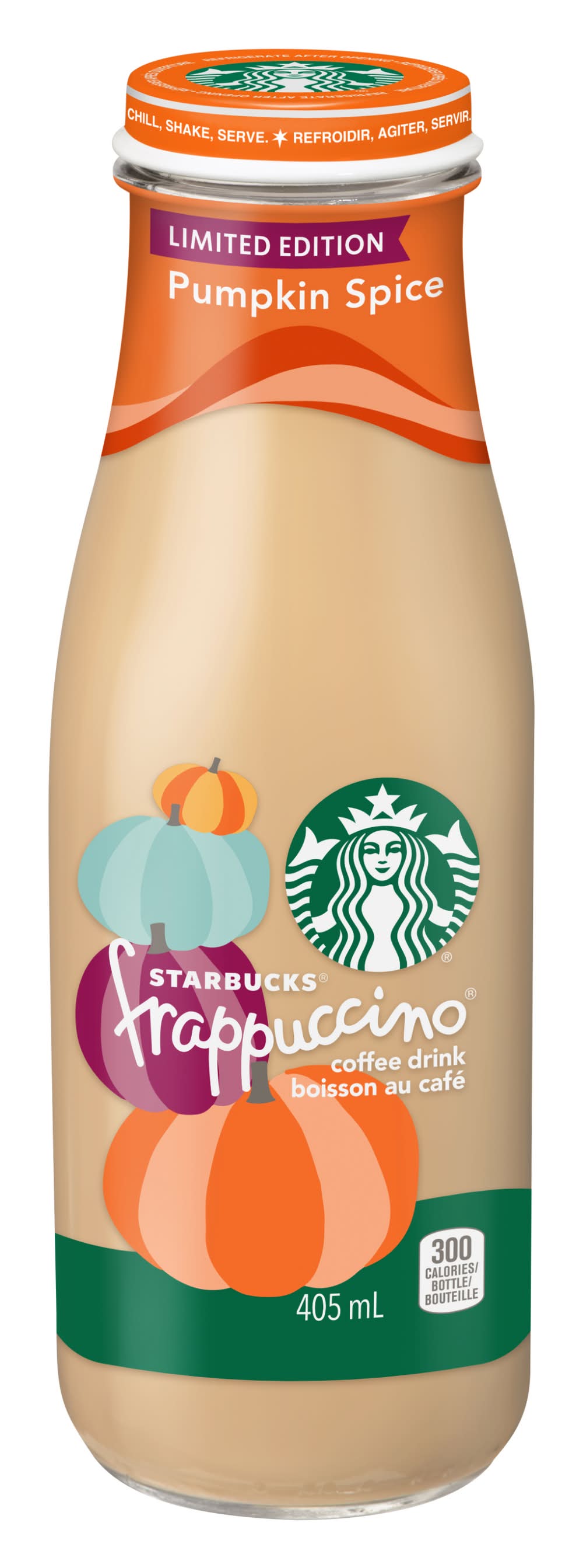 Starbucks Frappuccino Coffee Drink, Pumpkin Spice (405 ml)