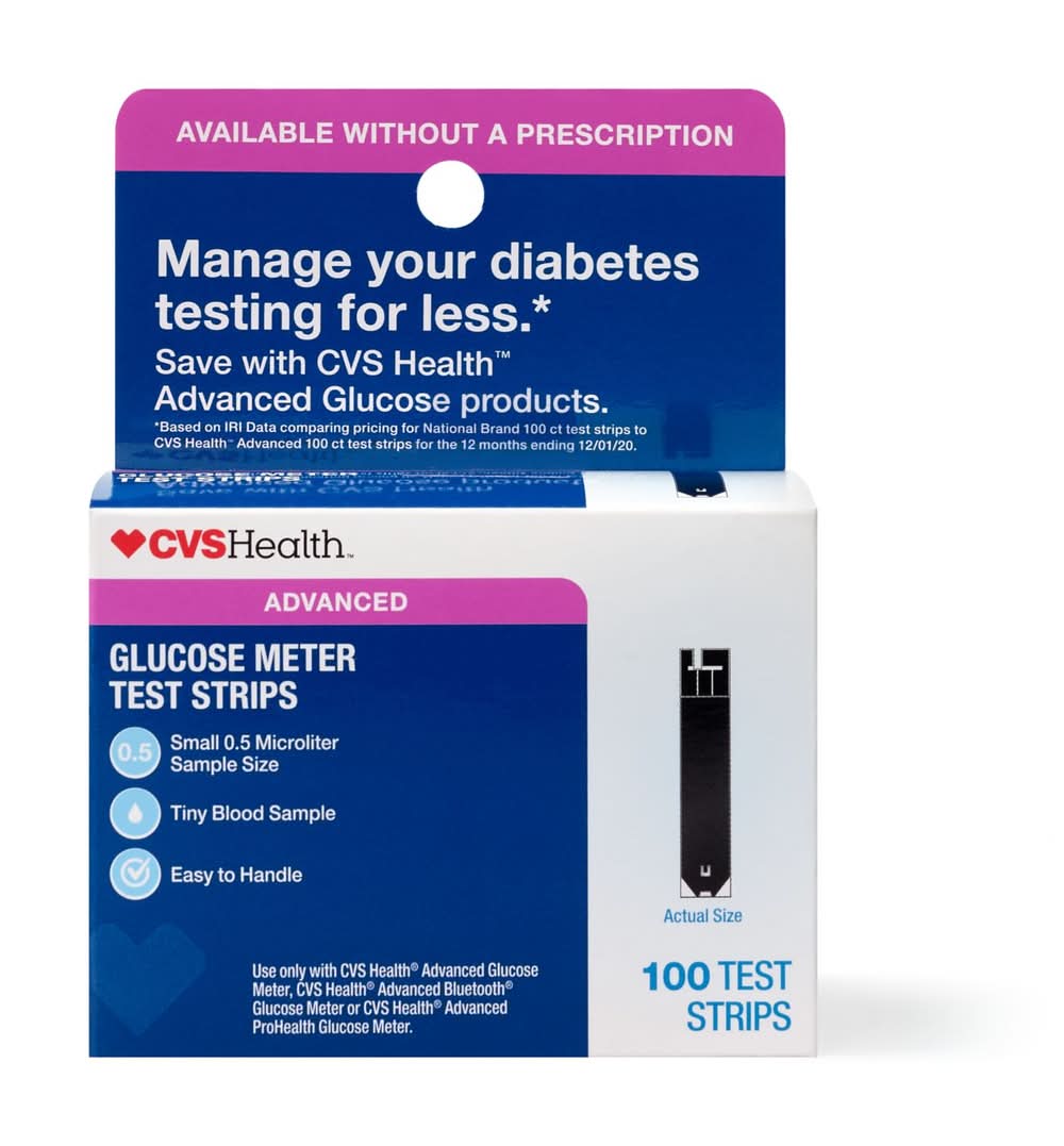 CVS Advanced Glucose Meter Test Strips
