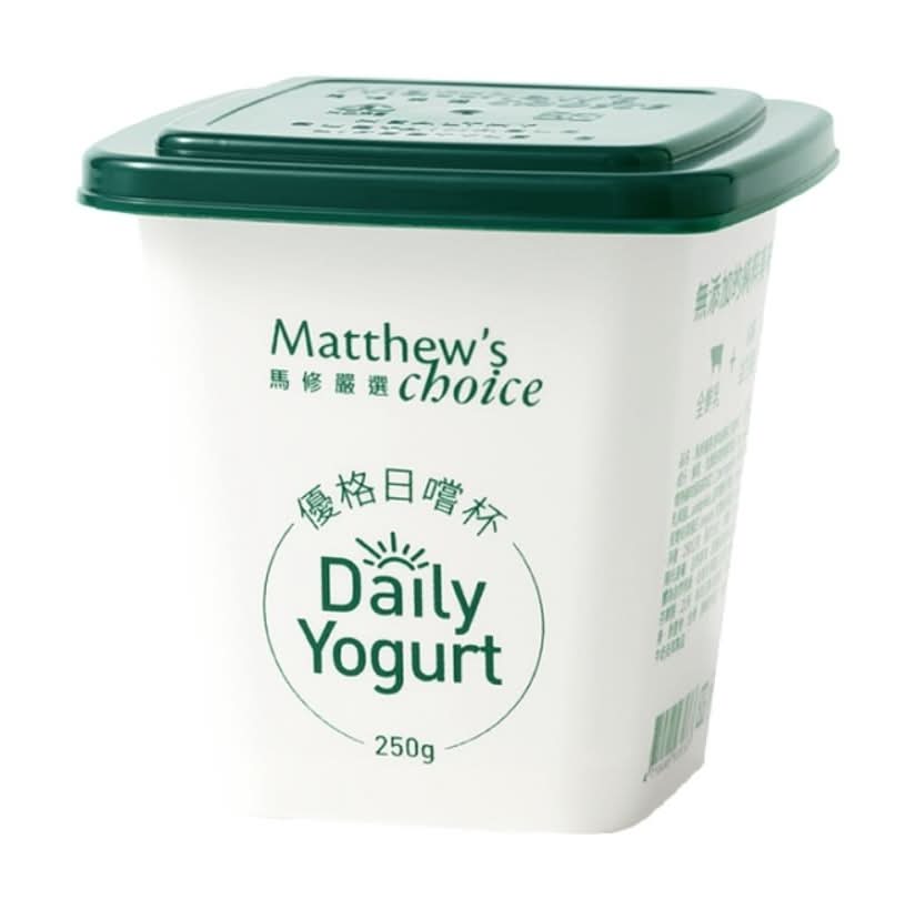 馬修嚴選-原味優格日嚐杯G+ 250g/杯(原價109) 效期至20251120 W06
