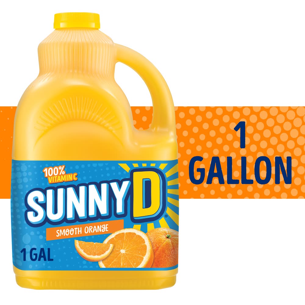 Sunny D 100% Vitamin C Juice Drink, Smooth Orange (128 fl oz)