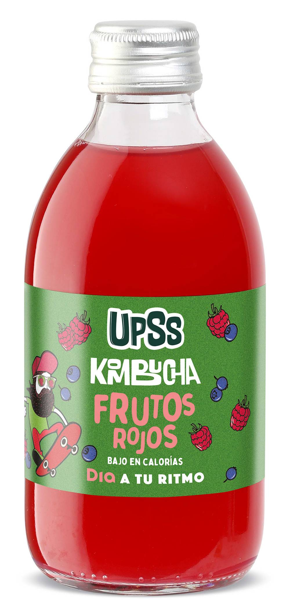 Bebida De Kombucha Con Frutos Rojos Upss Dia Botella 250 Ml