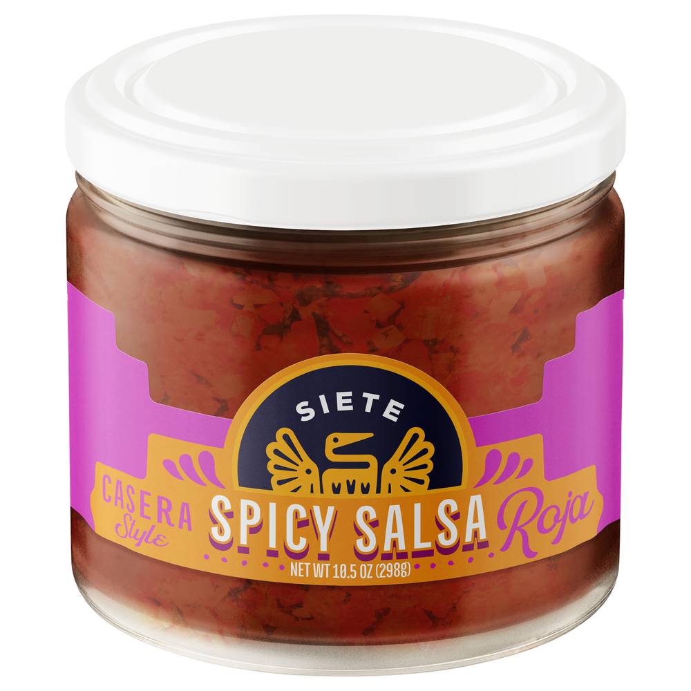 Siete Foods Casera Style Roja Salsa, Spicy (10.5 oz)