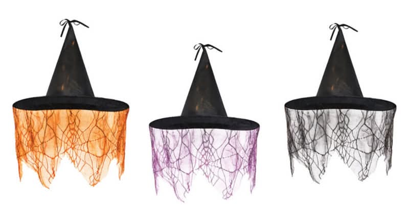 The Halloween Collection Led Lace Floating Witch Hats Hanging Decor