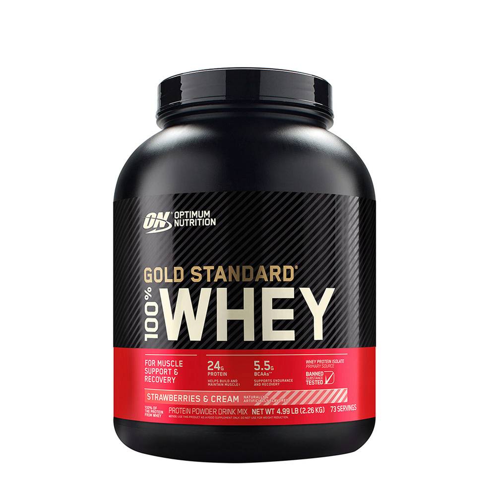 Gold Standard 100% Whey Protein Powder Drink Mix (79.84 oz) (strawberries-cream )