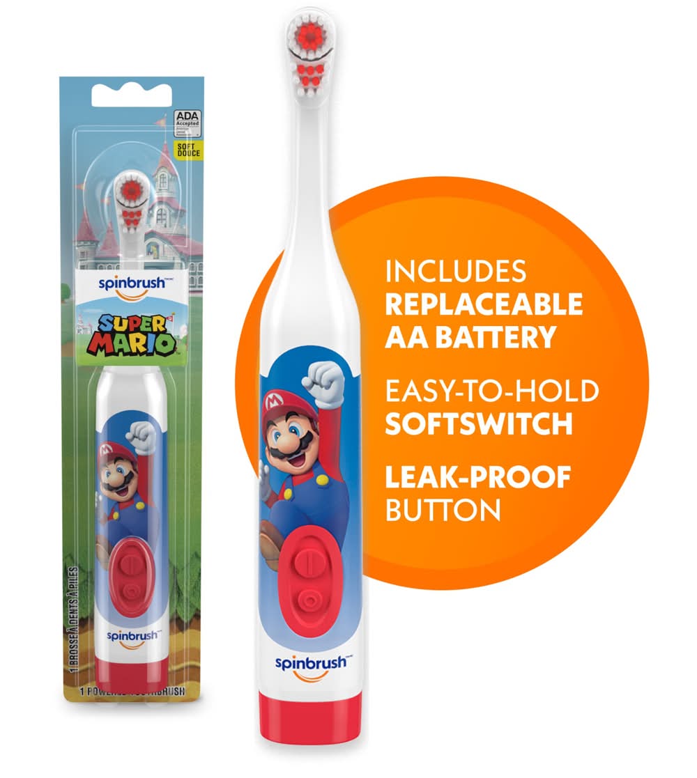 Spinbrush Super Mario Powered Kids Toothbrush (3.4 oz)
