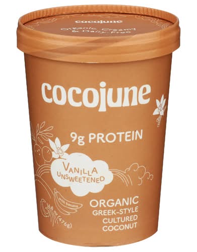 Cocojune Organic Vanilla Unsweetened Greek-Style Cultured Coconut Yogurt With Banana