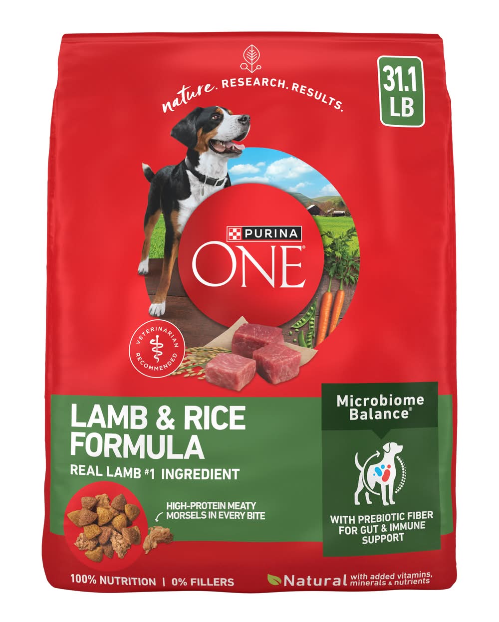 Purina One Natural Dry Dog Food, Lamb & Rice, Adult (31.1 lbs)