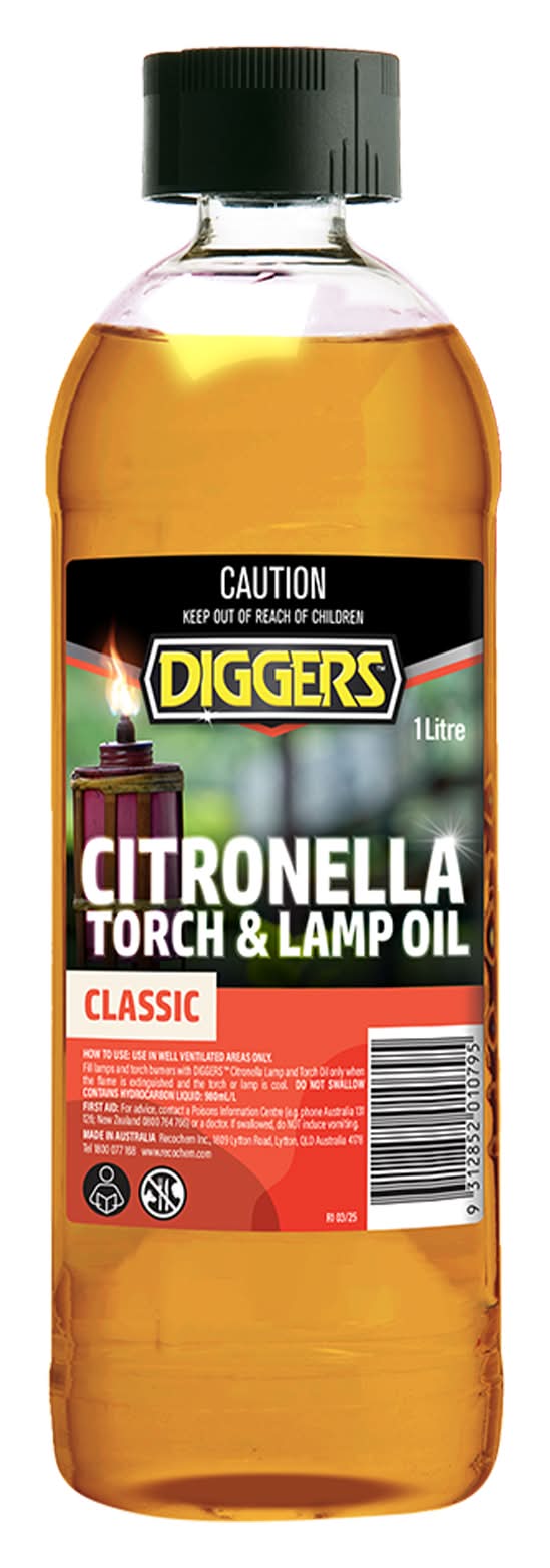 DIGGERS 1L Citronella Torch And Lamp Oil Classic