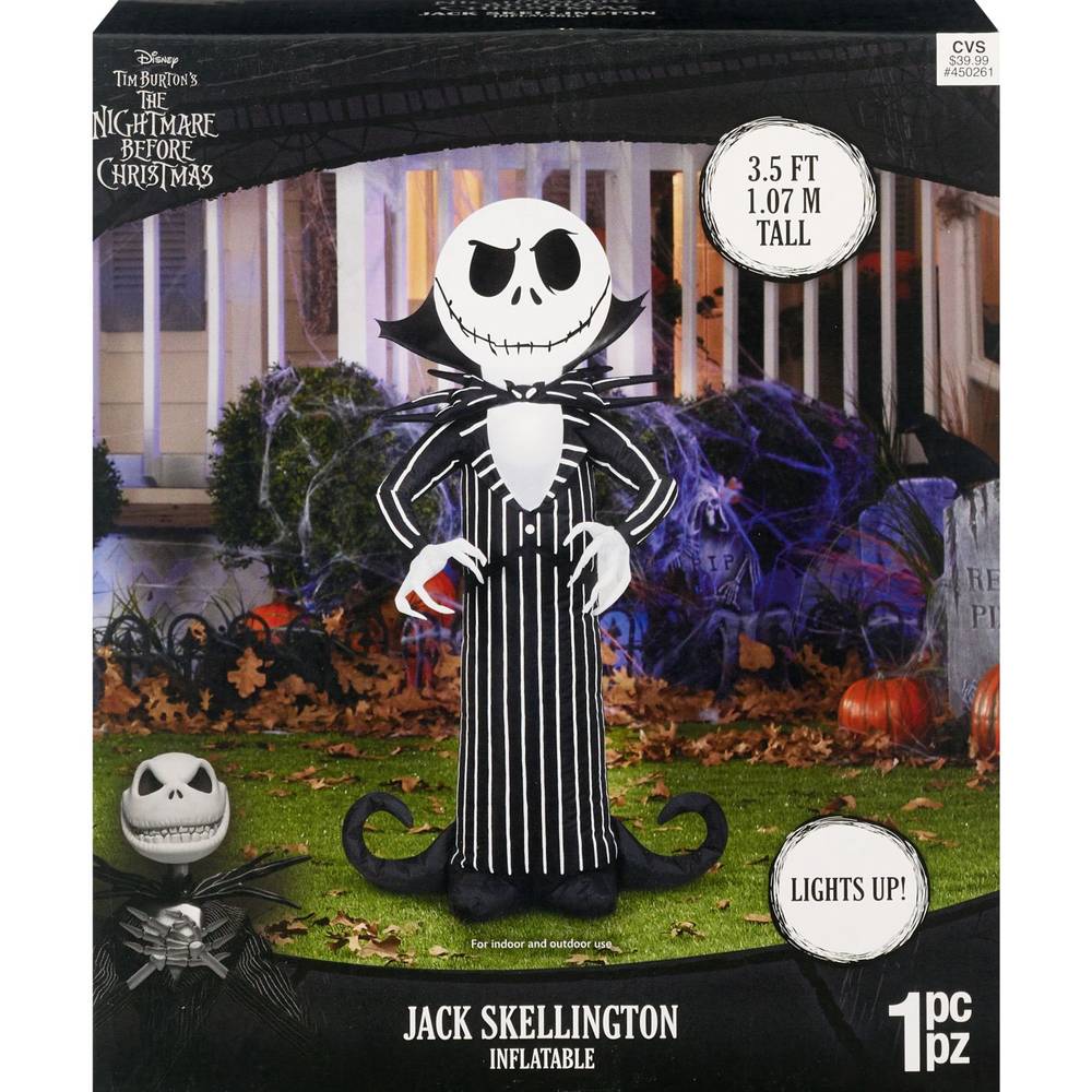 Disney Tim Burton'S The Nightmare Before Christmas Jack Skellington Airblown Inflatable, 3.5 Ft