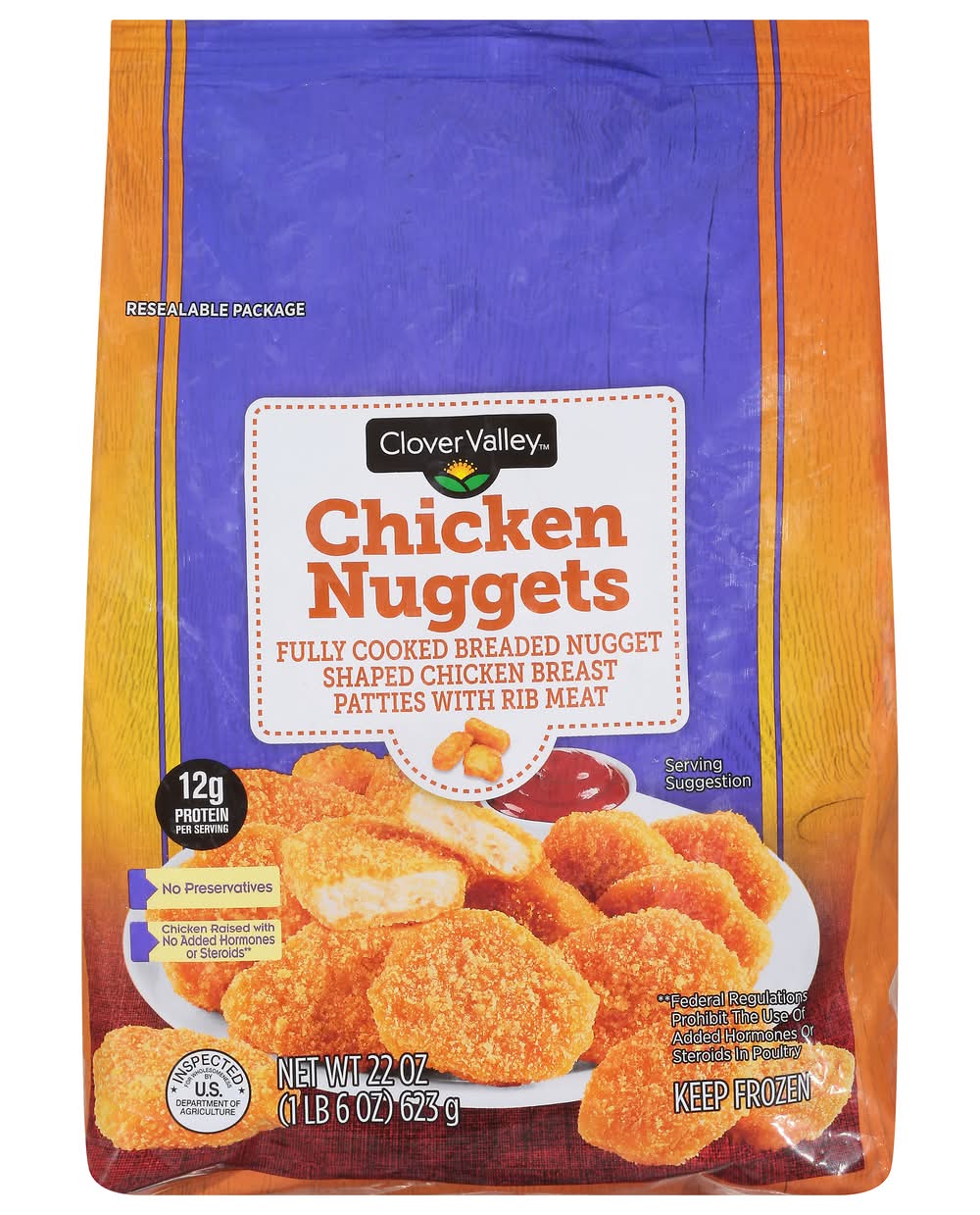 Clover Valley Fully Cooked Breaded Chicken Nuggets (1.38 lbs)