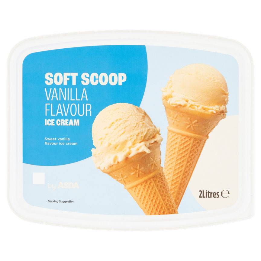 ASDA Vanilla Soft Scoop Ice Cream 2l