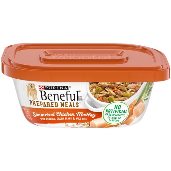 Beneful Dog Food Simmered Chicken Medley with Green Beans Carrots & Wild Rice (10 oz)
