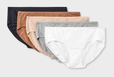 Women's 5pk Cotton Blend Hipster Underwear - Dealworthy™ Assorted Neutral XS