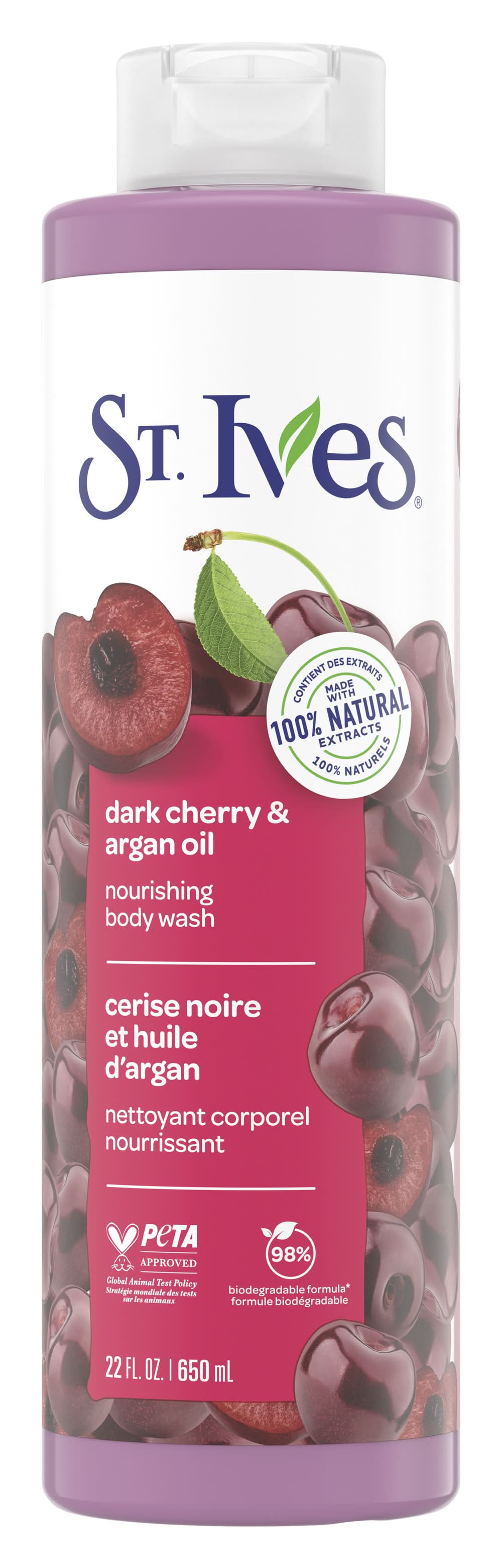 St. Ives Nourishing Body Wash, Dark Cherry-Argan Oil (22 fl oz)