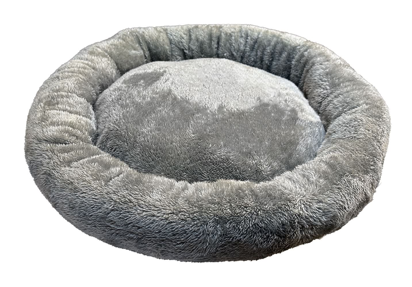Plush Round Pet Bed 20in Gray