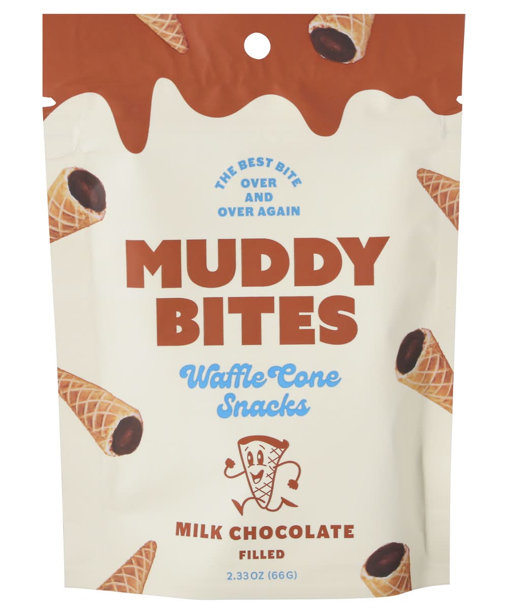 Muddy Bites Waffle Cone Snacks, Milk Chocolate (2.33 oz)