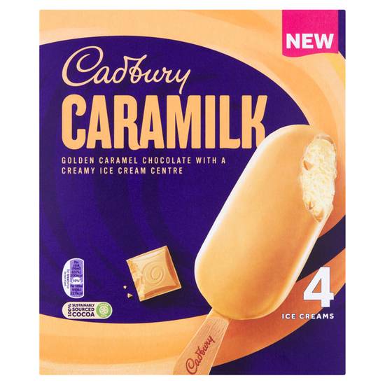 Cadbury Caramilk Ice Creams 4 x 90ml (360ml)