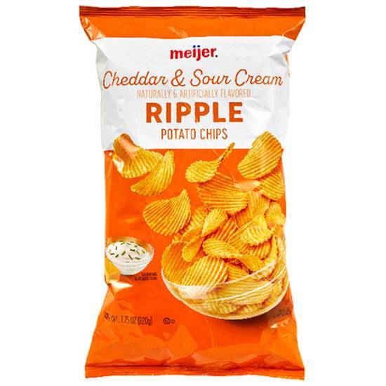 Meijer Ripple Cheddar & Sour Cream Potato Chips, 7.75 oz