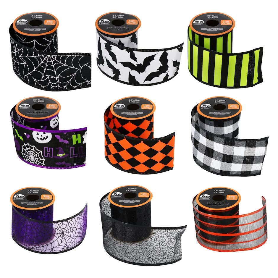 Crafter's Square Halloween Wire-Edged Ribbons, 2.75X3.23 in (7 ct)