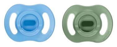Tommee Tippee Ultra Light Stay Put Silicone Pacifier, 18-36M, Blue-Green (2 ct)