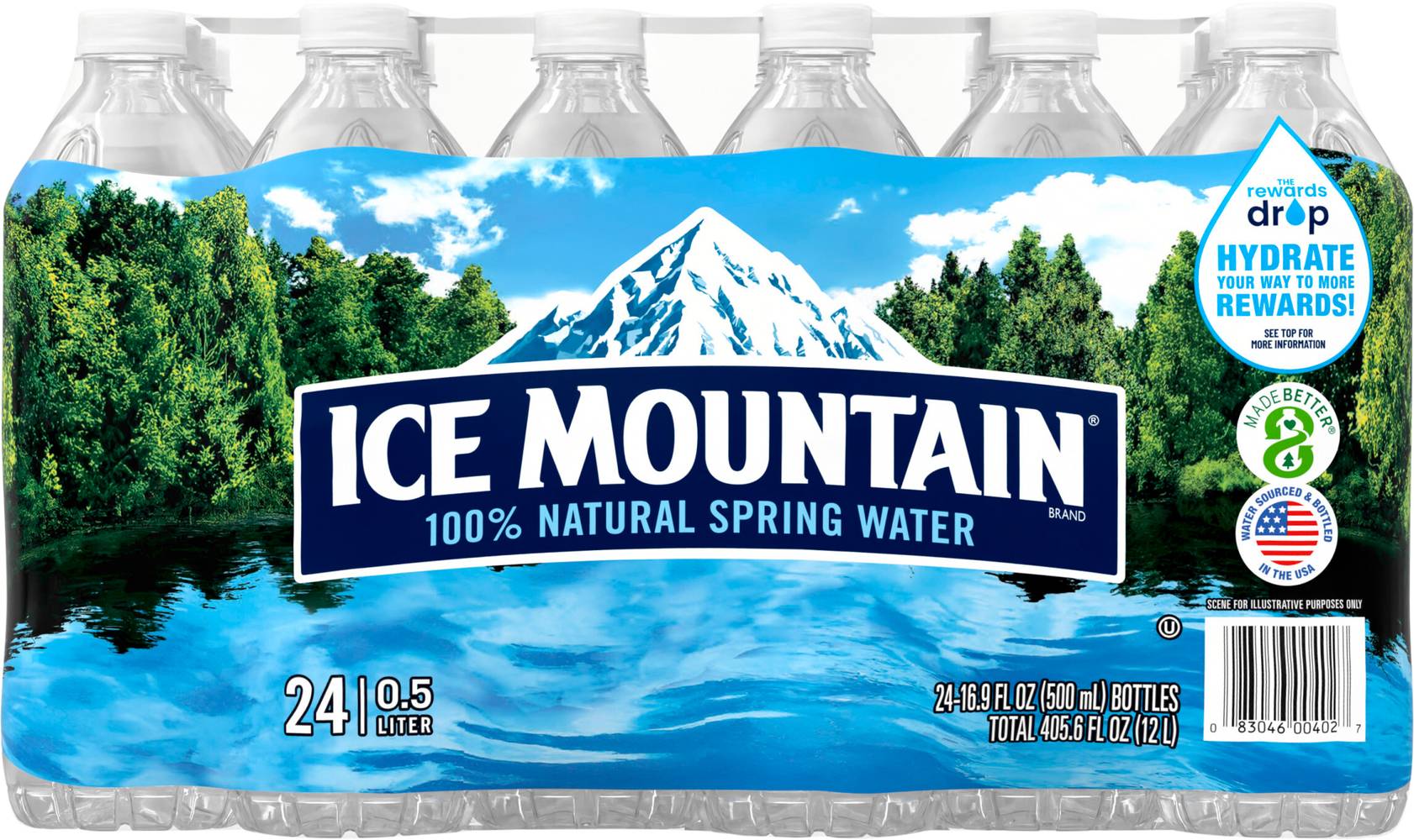 Ice Mountain Natural Spring Water (24 ct, 16.9 fl oz)