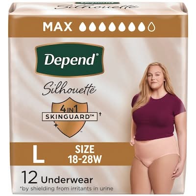 Depend silhouette sous-vêtements maximale (12 unités) (l - g/rose )