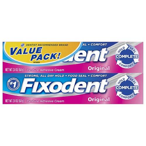 Fixodent Complete Original Denture Adhesive Cream Original - 2.4 oz x 2 pack