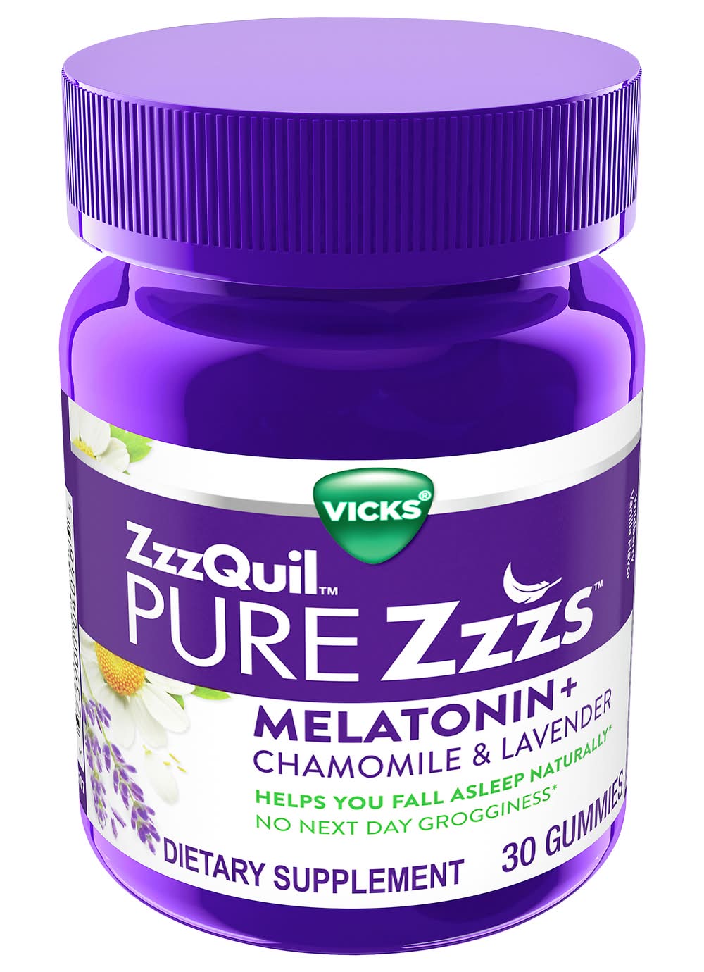 Vicks Zzzquil Pure Zzzs Wildberry Vanilla Melatonin + Chamomile & Lavender (5.28 oz)