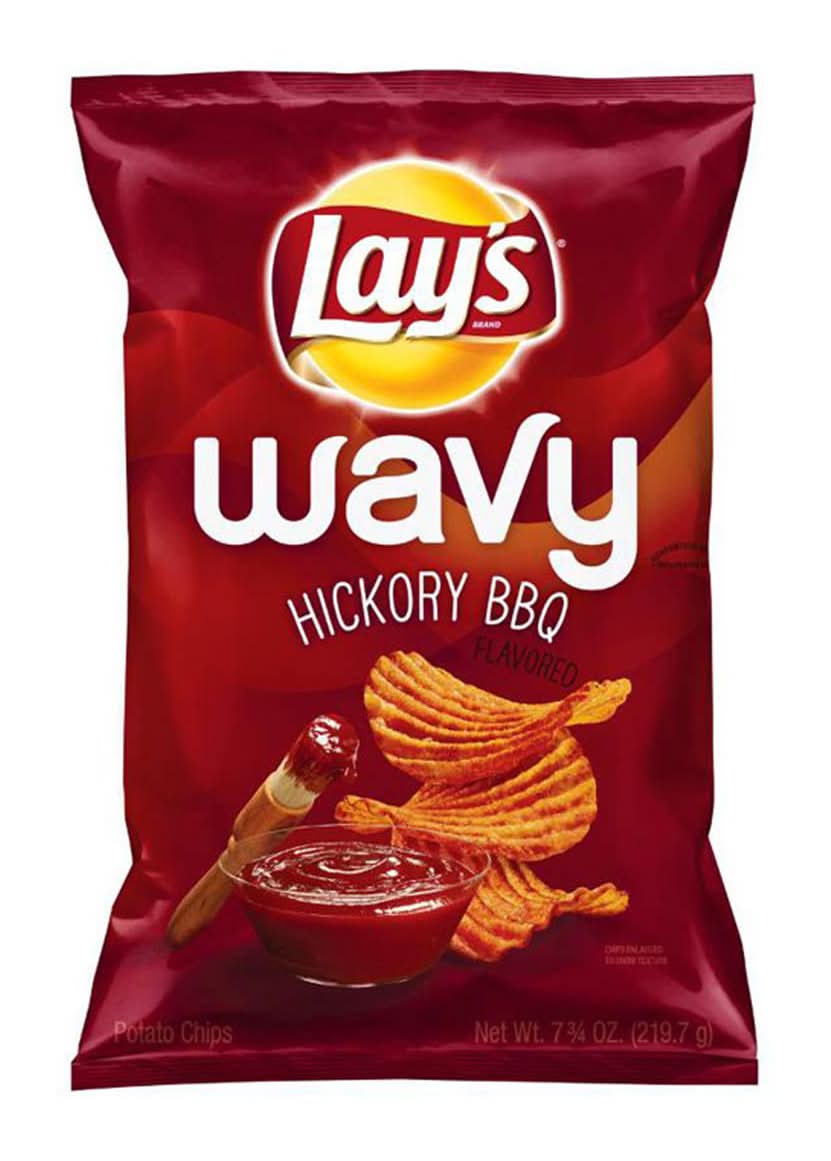 Lay'S Wavy Hickory Bbq Potato Chips 7.75 Oz