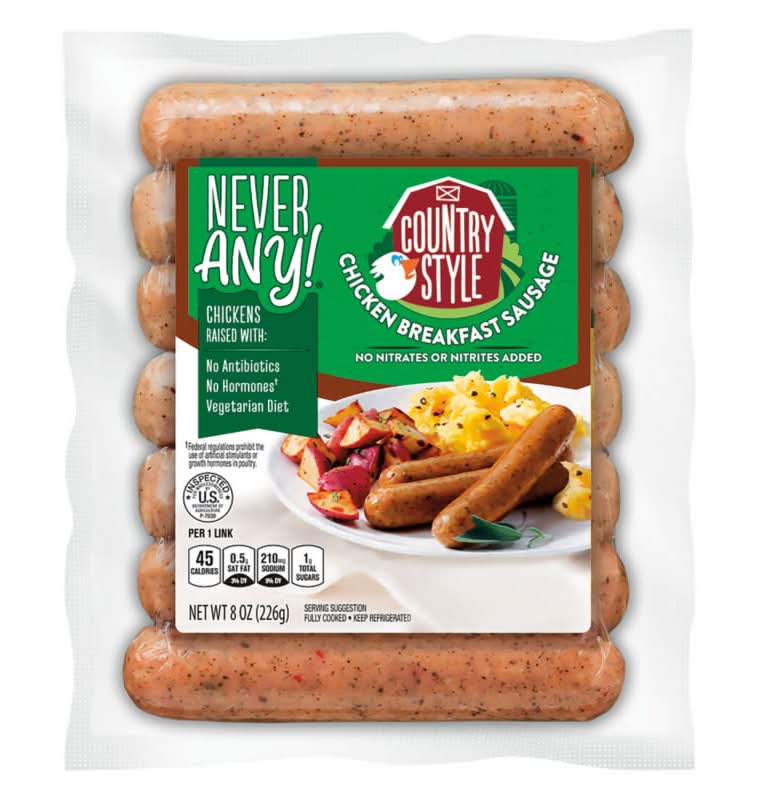 Never Any! Country Style Chicken Breakfast Sausages (8 oz, 7 ct)